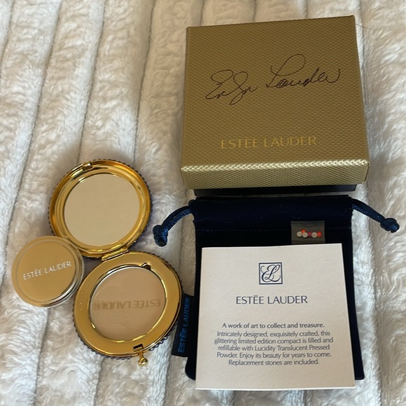 Estee Lauder Ruby Shimmer Lucidity Translucent Pressed Powder Compact NWT - Picture 7 of 10